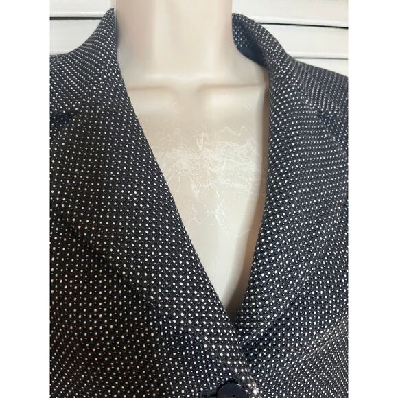 Linda Allard Ellen Tracy 3 button black tweed blazer size 6 Mint condition Perfe - Picture 2 of 6